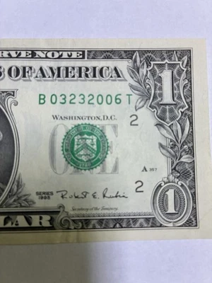 Birthday note $1  Bill 03/23/2006 Serial Number B 03232006 T March 23 2006 - Image 1 of 4