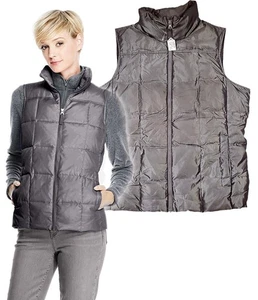 Lands' End Damen L 14-16 Zinn PREMIUM DAUNEN GEFÜTTERTE WESTE Reißverschluss Neu ohne Etikett - Bild 1 von 5
