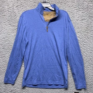 Tasso Elba Hemd Herren S Small Blau Quarter Zip Baumwolle Langarm - Bild 1 von 5