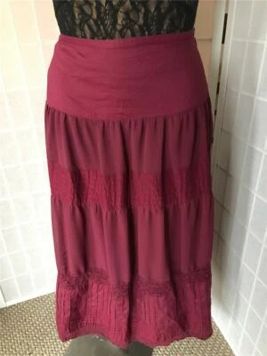 Women's Apostrophe 14 Mauve Purple Cotton Blend Long Maxi Skirt - Image 1 of 4