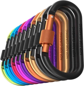 Carago Carabiner Clips with Screw Gate, Carabiners Hiking Clips with 7.5Mm - Picture 1 of 12