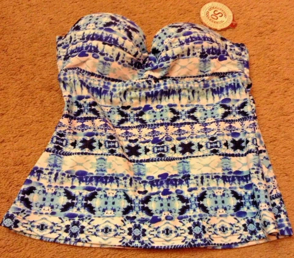 Traje de baño Tankini bandeau acolchado azul SO Top Precio de venta sugerido por el fabricante $32 talla pequeña nuevo con etiquetas Foto 1 de 1