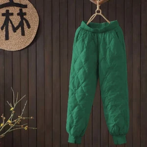 Womens Loose Lightweight Down Puffer Pants High Waist Winter Warm Long Trousers - Bild 1 von 25