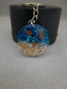 Handmade Resin Keyring Seaside Ocean - Picture 1 of 1