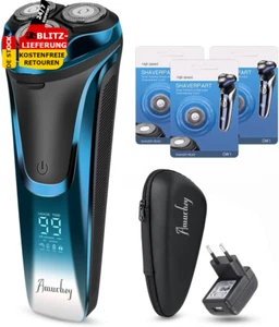 💧 Rasierer Herren Elektrisch Nass Mit 3Er Ersatzköpfen/Nass- & Trockenrasierer - Bild 1 von 12
