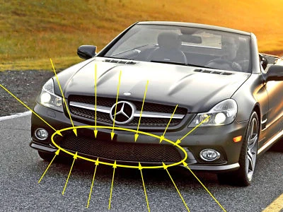 NUEVO***MERCEDES R230 SL550 DELANTERO AMG CENTRAL PARACHOQUES CUBIERTA REJILLA GENUINA 07-12 Foto 1 de 4