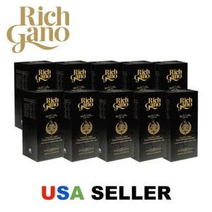10 Boxes RICH GANO Gold Black Coffee Premium Gourmet Ganoderma Mushroom 100% - Picture 1 of 6