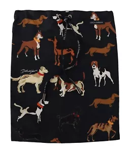 DOLCE & GABBANA Cubierta Bolsa Polvo Perros Negro Estampado Cordón Bolso de Zapatos 31cm x 25cm - Imagen 1 de 3