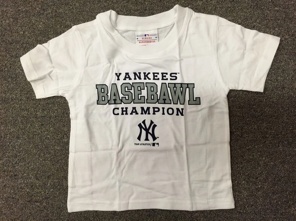 New York Yankees Toddler White Tee Shirt Basebawl Champion New - Image 1 of 4