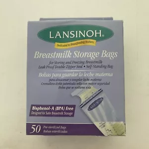 50 count Lansinoh Breast Milk Storage Bags BPA Free Pre-sterilized - Picture 1 of 4