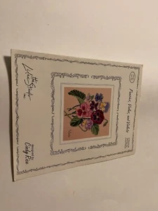 Tabla botánica de punto de cruz de pensamientos, violas y violetas Cindy arroz lila estudio - Imagen 1 de 1