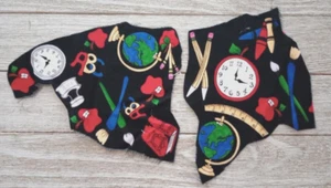 loralie teacher roll call fun fabric piece 3.5 X 3 inch 2pc #1022 USA - Picture 1 of 2