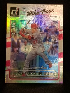 2017 Donruss Baseballl Mike Trout Season Stat Line Silver Holo #ed SP Paralell
