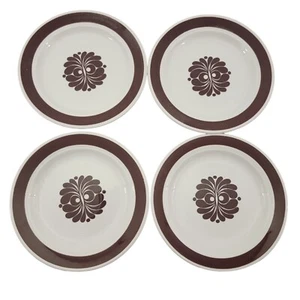 Vtg Egersund Norway TANA Brown Retro Appetizer Dessert Bread Plates – Set of 4 - Picture 1 of 15