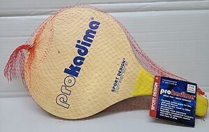 Vintage Pro Kadima Wooden Raquetball Beach Paddles With Rubber Grip Handles NEW