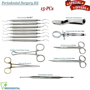 Set de operación quirúrgica de encías Gracey Curette Crilewood TC - Imagen 1 de 17