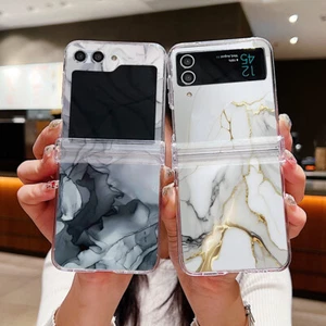 Funda rígida transparente de mármol a prueba de golpes para Samsung Galaxy Z Flip6 Flip5 Flip4 3 - Imagen 1 de 19