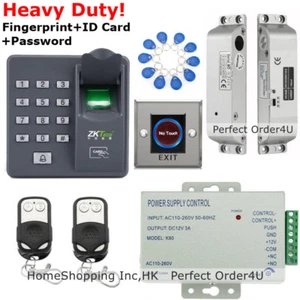 Huella digital ZKTeco + sistema de control de acceso cerradura de puerta con tarjeta RFID + cerradura de perno de caída EE. UU. - Imagen 1 de 13