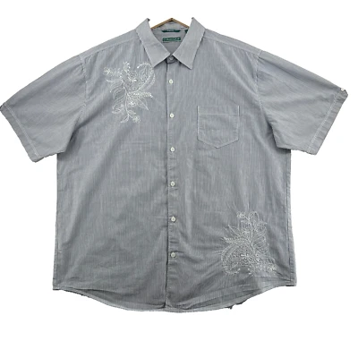 Camisa Cubana Informal Cubavera Calce Ajustado Para Hombre Talla XL Blanca A Rayas Manga Corta Foto 1 de 4