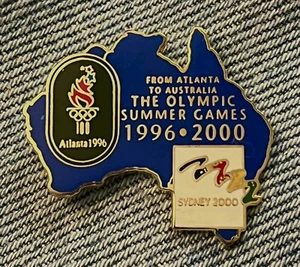 Insignia de pin de puente olímpico de verano de Atlanta a 2000 Sydney ~ logotipos ~ recortado - Imagen 1 de 2
