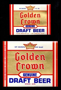 Golden Crown Draft Beer Bottle Label Lot of 5 - Picture 1 of 1