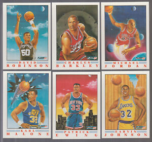 1991-92 Fleer Basketball COMPLETE 6 Card PRO-VISIONS Set JORDAN Magic BARKLEY ++