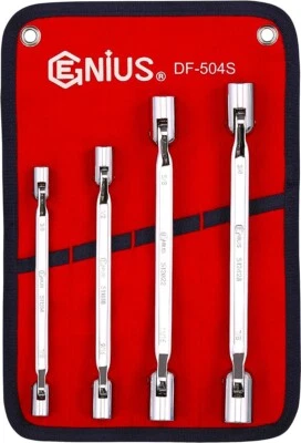 Genius Tools 4 peças SAE conjunto de chaves soquete duplo flexível (acabamento espelho) - ... - Imagem 1 de 4