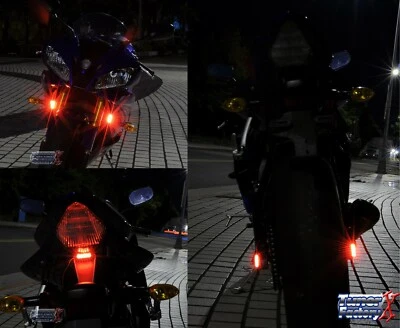 RED LED Rear Running Marker Brake Tail Light Motorcycle Super Bike 1000RR Moto - Image 1 of 4