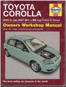 TOYOTA COROLLA 1.3 1.6 PETROL 2.0 DIESEL SAL HATCH ESTATE '02- REPAIR MANUAL NEW - Picture 1 of 1