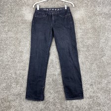 Earnest Sewn Cropped Denim Jeans Women's Size 25 Black Low Rise Ankle Slit