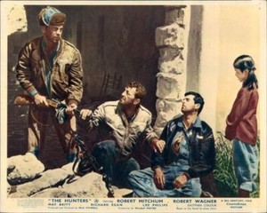 The Hunters original Lobby Card Robert Mitchum Lee Philips Richard Egan