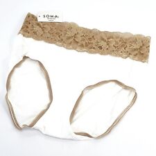 Soma Intimates Embraceable SS Signature Lace Brief ~ Ivory/Warm Amber ~ Size:S