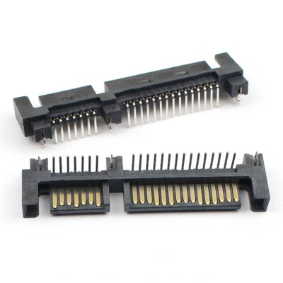 5Pcs Sata 7+15 Pin 22 Pin Right Angle Male Adapter Connector For Hard Drive HDD - Image 1 of 4