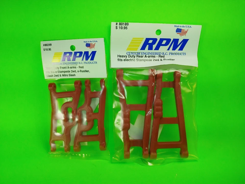 RPM 80249 Front & 80189 Rear Red A-Arms Traxxas VXL XL5 Rustler & Stampede 2wd - Image 1 of 1
