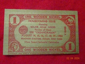 Vintage Legno Nichel Olean New York Major Adam Hoops fondatore di Olean - Foto 1 di 3