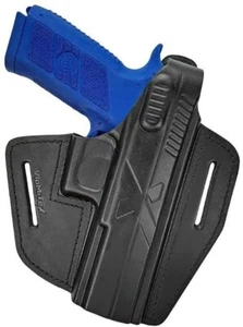 B15 Leather Holster fits CZ P-09 Beltholster Right-handed black VlaMiTex - Picture 1 of 5
