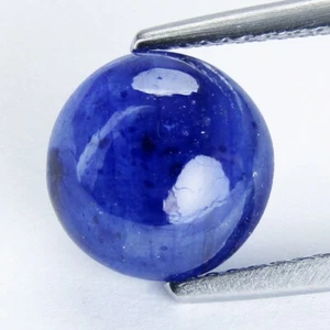 4.13Cts Genuine Natural Blue Sapphire 9x4.8mm Round Cabochon Africa Gemstone - Picture 1 of 4