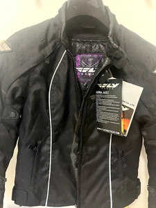 Fly Street Gear - Georgia Racing Padded Motorcycle Jacket - Women Size 3-4 Black - Bild 1 von 5