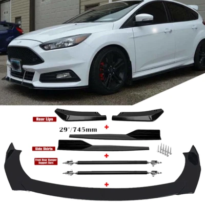 For Ford Focus Fiesta Front Rear Bumper Lip Spoiler Splitter+ Side Skirt - Изображение 1 из 4
