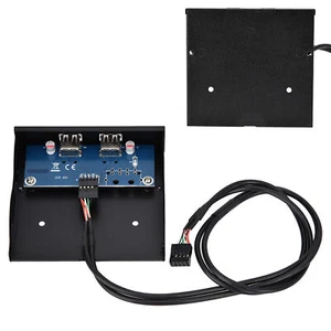 USB2.0 Floppy Drive Front Panel 3.5Inch 2 Port HUB With 9-Pin Tinned Copper Fit - Picture 1 of 8