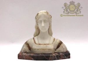 Massive Jugendstil Marmor Büste Fornarina Di Raffaello auf Marmorsockel - Bild 1 von 1