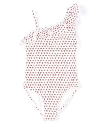 ¡NUEVO CON ETIQUETAS! Traje de baño de una pieza Roberta Roller Rabbit Tula Heart niñas 7 ROSA Foto 1 de 2