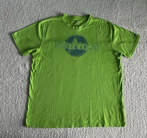 Marmot T Shirt Men’s Sz Large Green Organic Cotton Tee Short Sleeve - Picture 1 of 11