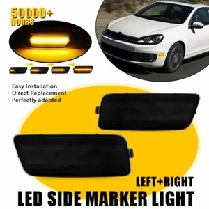 Smoked Lens Housings Set For 2010-2014 VW MK6 Golf GTI Front Side Marker Light P - Picture 1 of 12