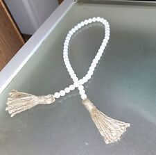 White wooden beads garland 43" long  to go with your decor (Free SHIPPING)