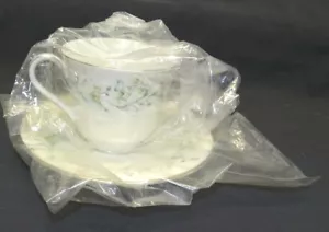 Royal Doulton England Woodland Glade Cup & Saucer - Silver Trim NOS - Picture 1 of 4