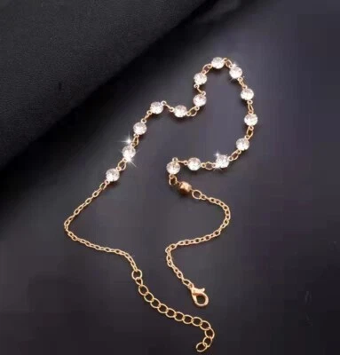 Moda Mujeres Cadena Gargantilla Joyería Collar Redondo Cristal Brillante Colgante 1161 Foto 1 de 3