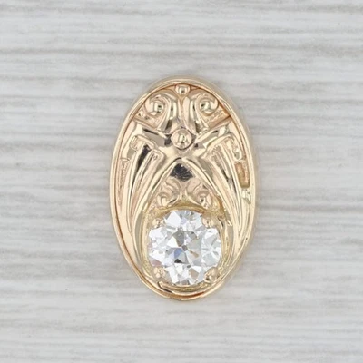 Dije de pulsera solitario de diamantes de 0,62 quilates de oro amarillo de 14 k vintage Foto 1 de 4