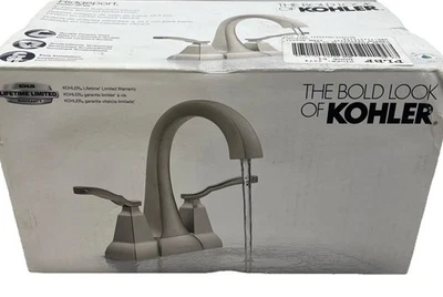 Kohler - Kohler Ridgeport 4" Juego central Grifo de lavabo de baño - Níquel cepillado {E5}. Foto 1 de 4