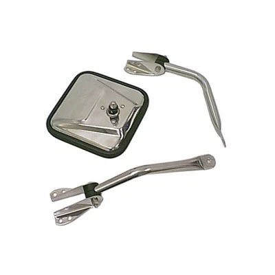 Rugged Ridge 11011.01 Chrome Square Mirror Head * Fits Jeep CJ Models - Image 1 of 4